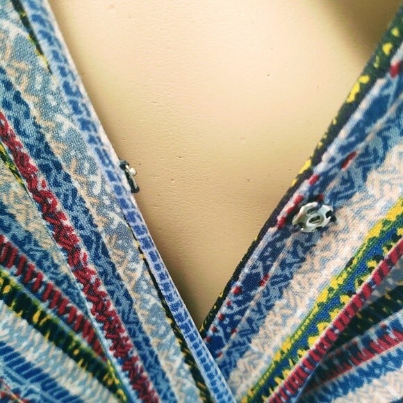 NWT BCBGENERATION DRESS NAVY STRIPED PATTERN SLOUCHY POCKETS HIGH LOW MED $88 - Picture 13 of 14